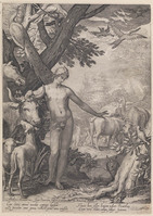 KG 02090
<br/>
Adam geeft de dieren namen
<br/>
<em>Saenredam, Jan (ca. 1565/1566-1607)</em>